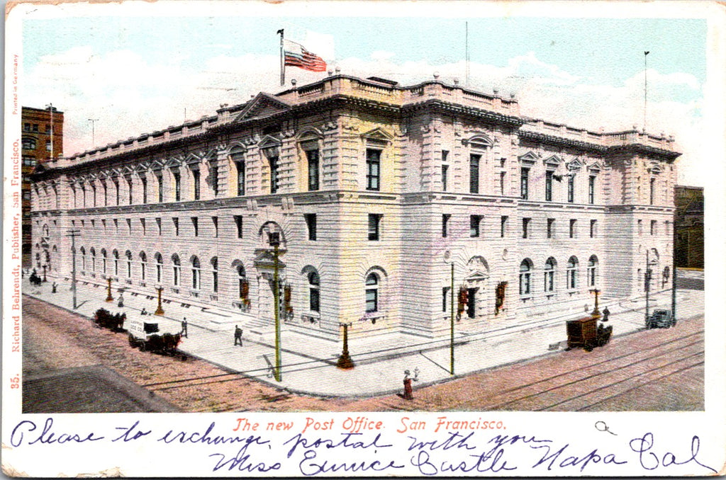 CA, SAN FRANCISCO - Post Office (new) - 1907 postcard - D04016