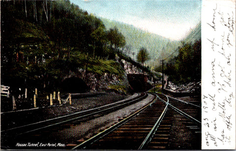 MA, EAST PORTAL - Hoosac Tunnel, several RR tracks postcard - D04021