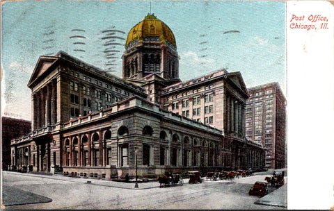IL, CHICAGO - Post Office, PO  - 1908 postcard - D04046