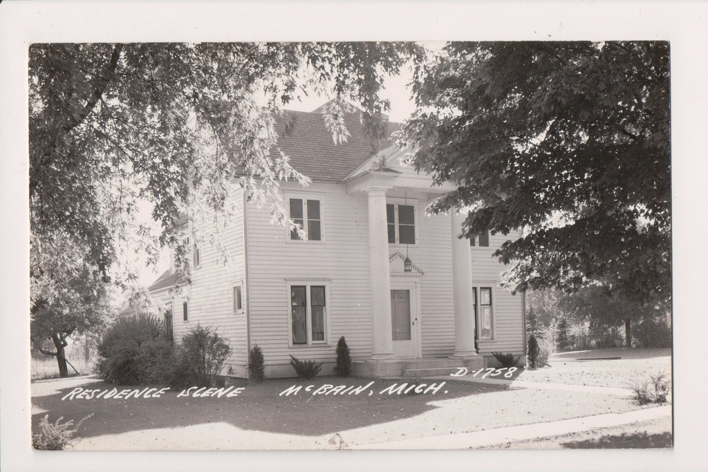 MI, MCBAIN - Residence - LL Cook RPPC postcard - D04354