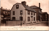 MA, SALEM - Hawthorne Birthplace, little girl out front, laundry hanging on line