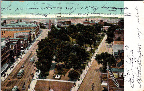 NJ, Newark - Park on Broad St BEV, buildings - 1907 postcard - D05076