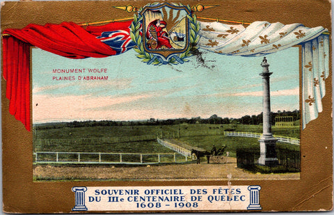 Canada - QUEBEC, QC - Centenaire de Quebec 1908 - Wolfe Monument postcard - D051