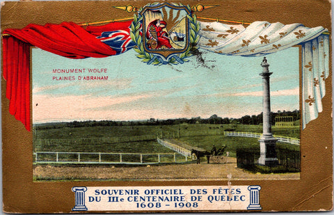 Canada - Quebec, QC - Centenaire de Quebec 1908 - Wolfe Monument postcard - D051