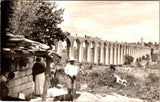Foreign postcard - LOS REMEDIOS, Mexico - Acueducto, pig on leash RPPC - D06108