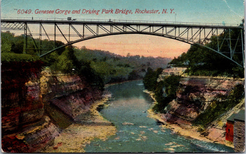 NY, Rochester - Genesee Gorge, Driving Park Bridge postcard - D07036