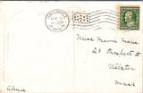 MA, HAVERHILL - Washington St, drug store, street clock etc postcard - D07063