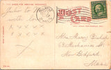 MA, HOLYOKE - City Hall - 1909 flag cancel on postcard - D07132