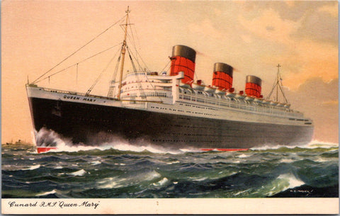 Ship Postcard - QUEEN MARY, RMS Cunard postcard - D07269