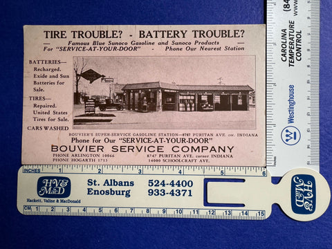 MI, DETROIT - Bouvier Service Co / Sunoco advertising blotter - D17101