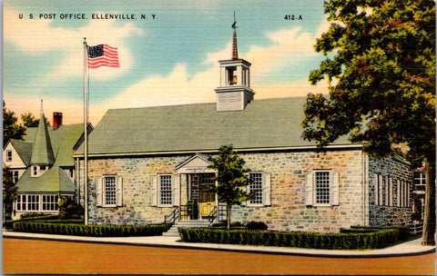 NY, ELLENVILLE - Post Office, PO closeup postcard - D17124