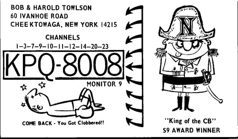NY, CHEEKTOWAGA - QSL HAM or CB Radio Call Card postcard - D17353