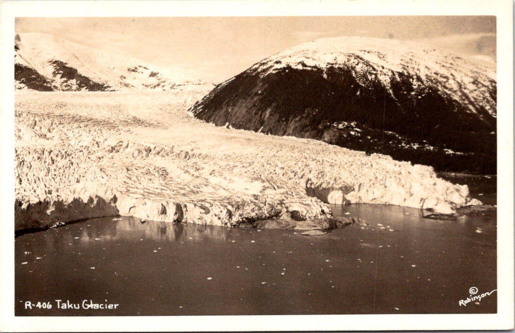 AK, TAKU INLET - Taku Glacier - Robinson RPPC postcard - D17463