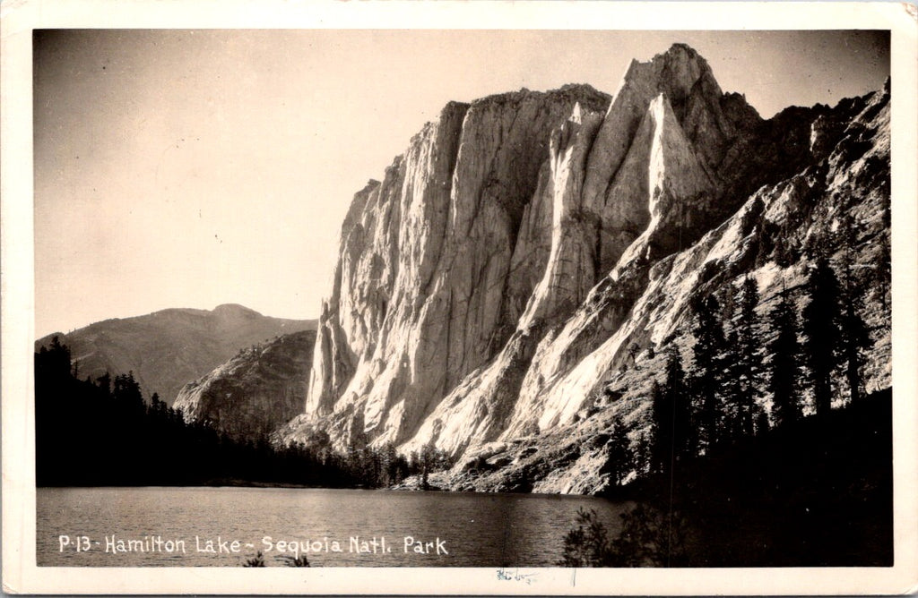 CA, VISALIA - Hamilton Lake, cliffs in Sequoia Nat'l Park RPPC postcard - D18066