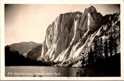 CA, VISALIA - Hamilton Lake, cliffs in Sequoia Nat'l Park RPPC postcard - D18066