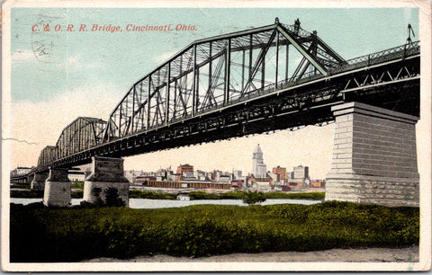 OH, Cincinnati - C & O RR Bridge close up - 1917 postcard - D18097