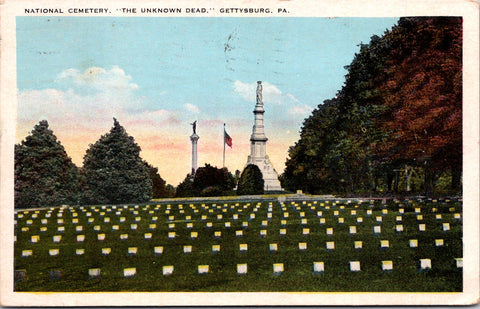 PA, Gettysburg - National Cemetery, Unknown Dead - 1929 postcard - D18131