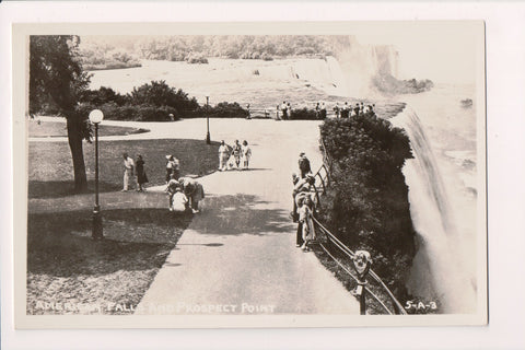 NY, NIAGARA FALLS - Prospect Point, American Falls, walkway postcard - DG0010