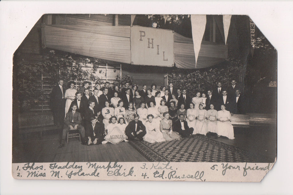 PA, Philadelphia - Ago vs Phil fraternities reception RPPC postcard - DG0022