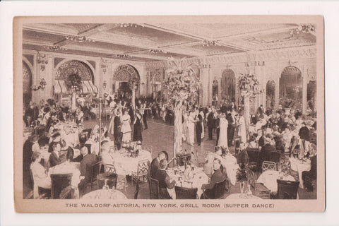 NY, NEW YORK CITY - Waldorf Astoria, Grill Room Supper Dance postcard - DG0055