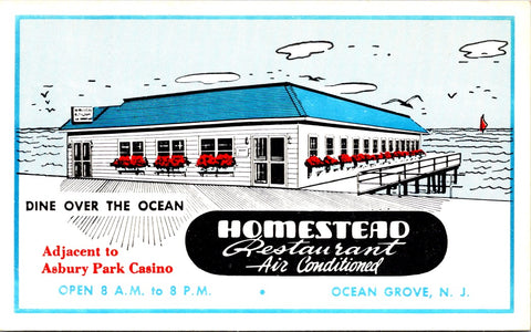 NJ, Ocean Grove - Homestead Restaurant postcard - DG0096