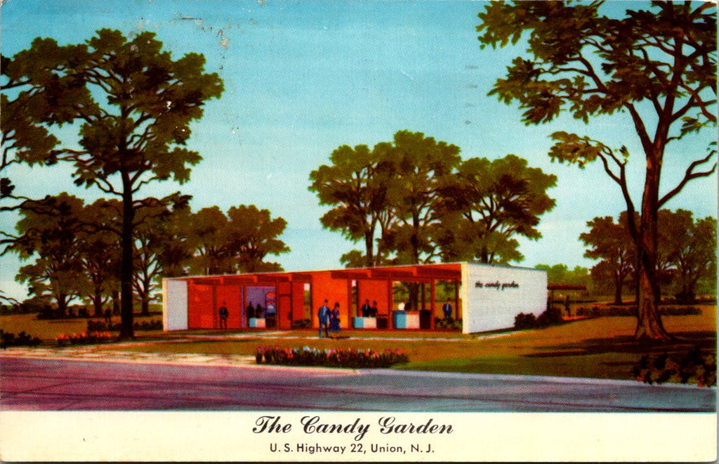 NJ, UNION - Candy Garden - 1955 postcard - DG0236