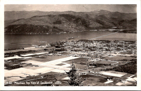 ID, Sandpoint - Mountain Top aerial view - RPPC - E03042