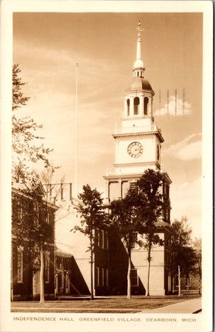 MI, DEARBORN - Independence Hall RPPC postcard - E03044