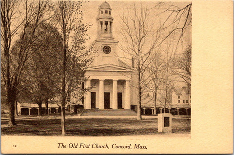 MA. Concord - Old First Church - Edith A Buck postcard - E04171