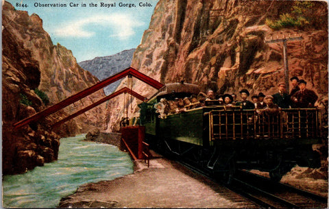 CO, CANON CITY - Observation Car on front of train car, people - E05147