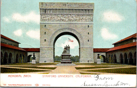 CA, STANFORD - Stanford University Arch - Charles Weidner postcard - E10372