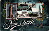 NY, NEW YORK CITY - Greetings from multi view vintage postcard - E10391