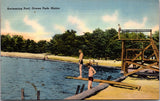ME, OCEAN PARK - Swimming Pool, diving boards, boys etc - @1939 postcard - E10595