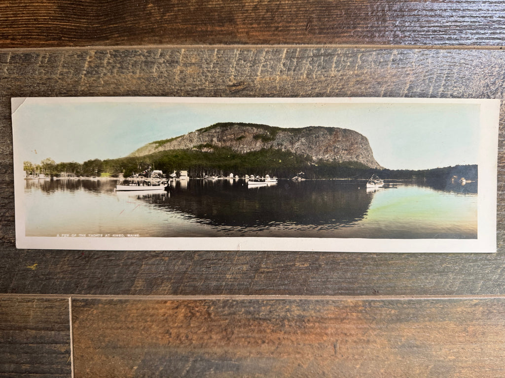 ME, KINEO - Panoramic Bi Fold postcard w/boats and few buildings - E10600