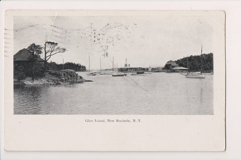 NY, NEW ROCHELLE - Glen Island, buildings, lighthouse? postcard - E23001