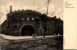 NJ, JERSEY CITY - 4th Regiment Armory with boys out front postcard - E23015