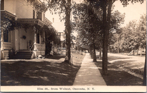 NY, ONEONTA - Elm Street from Walnut, with few house fronts (original SOLD) E23