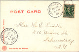 NY, JOHNSTOWN - Public Library - OPEN TO ALL over door - postcard - E23026
