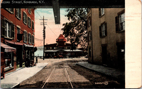 NY, Newburgh - Second Street, possibly the train station/depot postcard - E23030