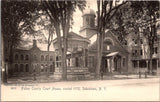 NY, JOHNSTOWN  - Fulton County Court House, gazebo/band stand postcard - E23049
