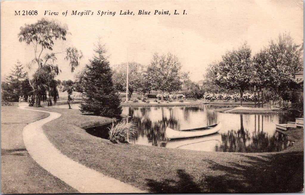 NY, Blue Point, LI - Megills Spring Lake postcard - E23056