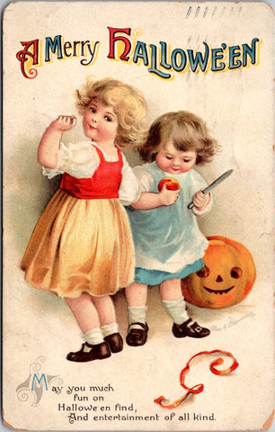 Halloween - Merry Hallowe'en - Clapsaddle (original SOLD) E23083