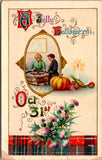 Halloween - A Jolly Hallowe'en - Lady with fork in mouth (original SOLD) E23084