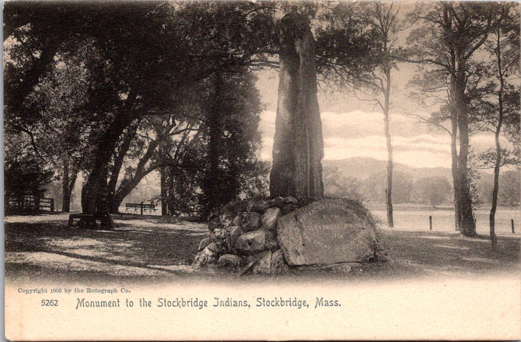 MA, Stockbridge - Stockbridge Indian monument postcard - E23108