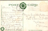 MA, WORCESTER - Elm Park, shore, bridge, benches - 1917 postcard - E23111