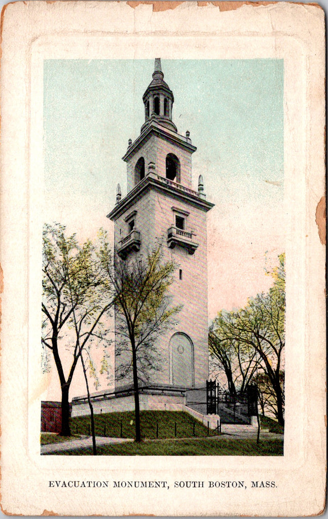 MA, South Boston - Evacuation Monument closeup postcard - E23138