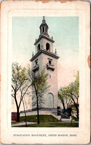 MA, SOUTH BOSTON - Evacuation Monument closeup postcard - E23138