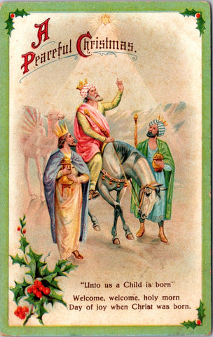 Xmas - Peaceful Christmas - 3 wise men - Printed in Germany postcard