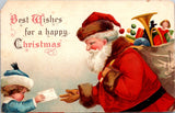 Xmas - Santa Claus taking a letter from a small child - Ellen H Clapsaddle postc