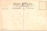 Valentine postcard - Girl wearing fur and holding a long stemmed rose - E23199